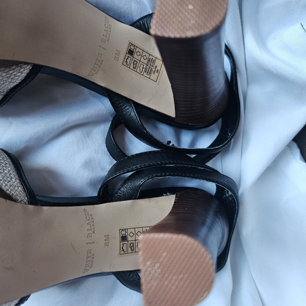 White House Black Market Celina 4.5”Heel Textured Open Toe Platform Sandal 8M - Picture 11 of 11